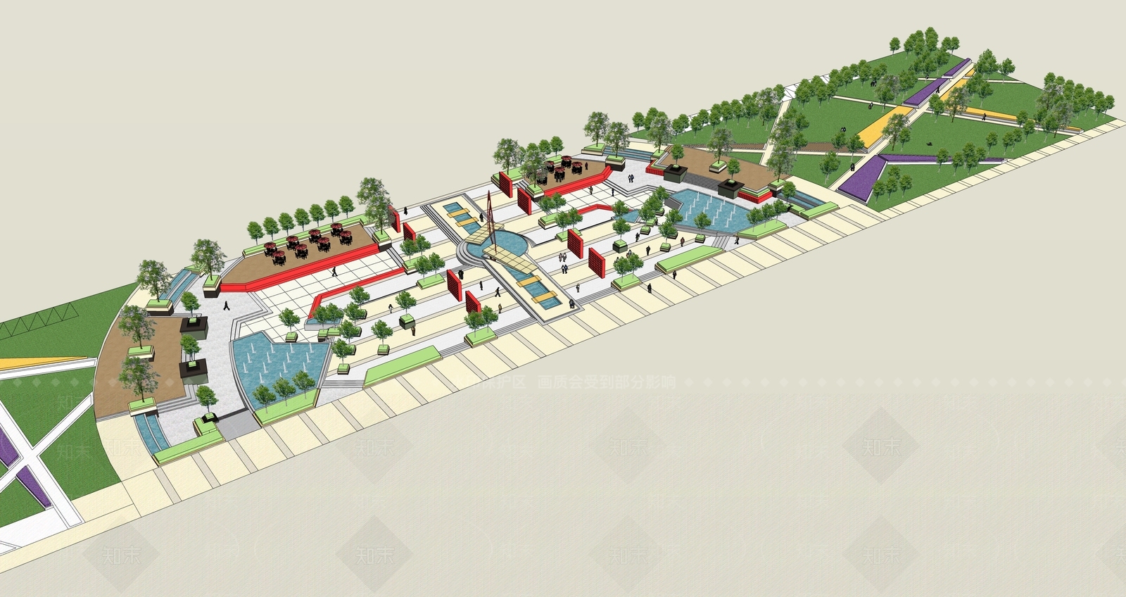现代景观公园SU模型下载【ID:1185206817】