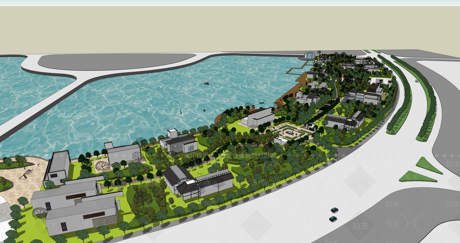 现代景观公园SU模型下载【ID:1185207130】