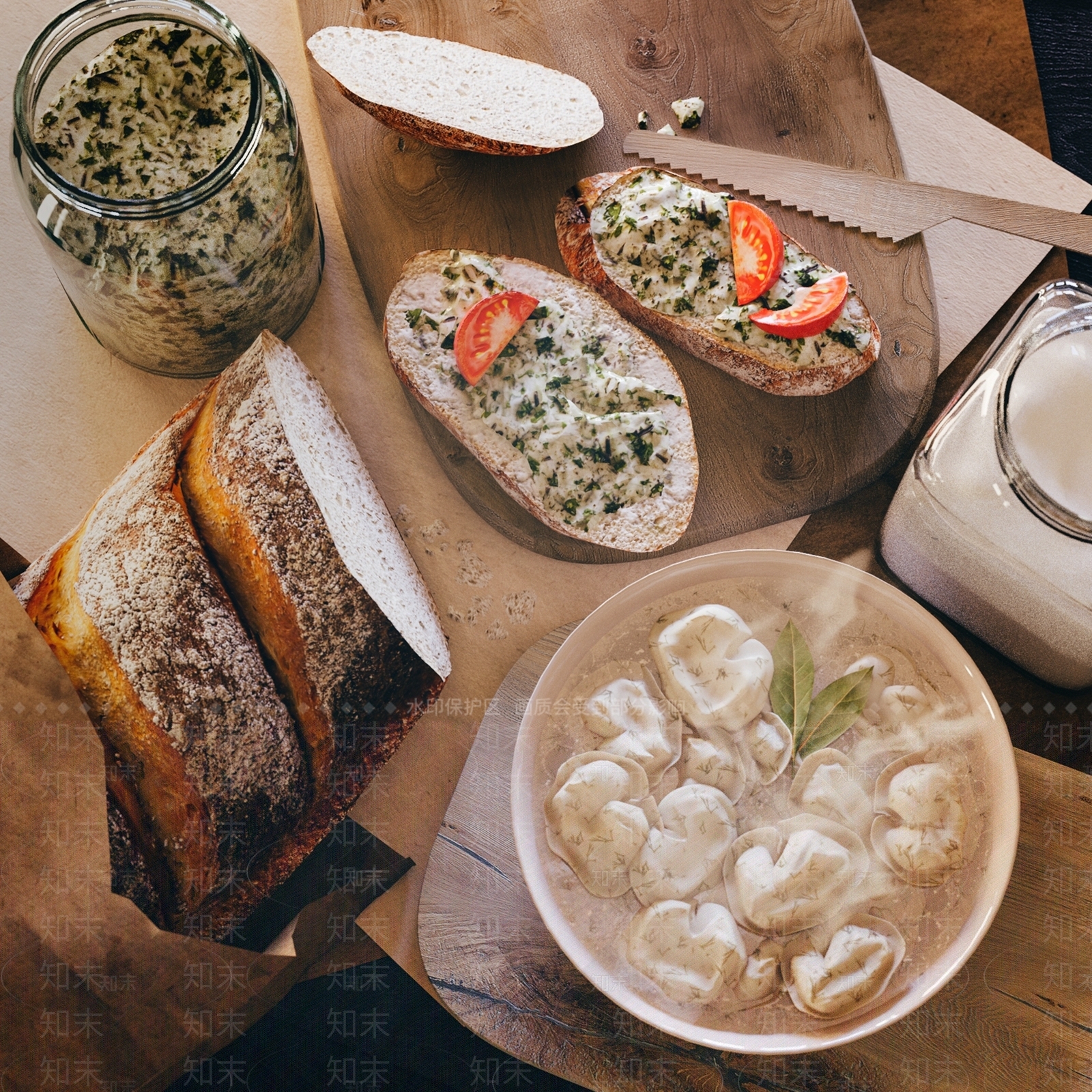 现代早餐食品3D模型下载【ID:1185207214】