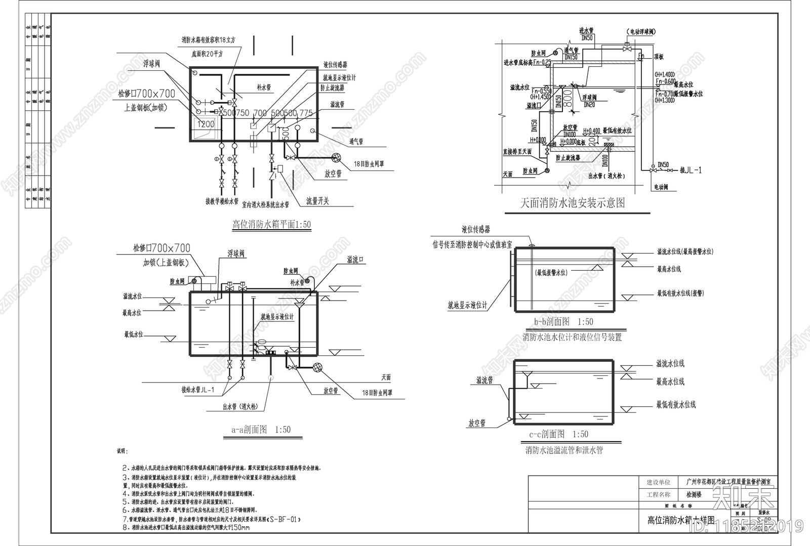给排水节点详图施工图下载【ID:1185212019】