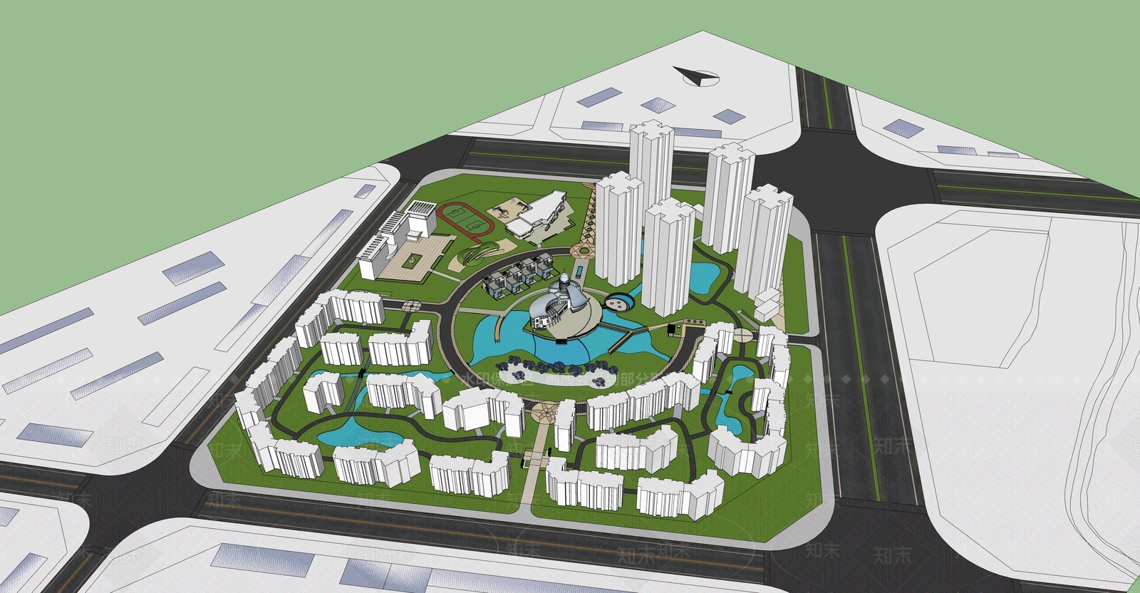 现代多层住宅SU模型下载【ID:1185212802】