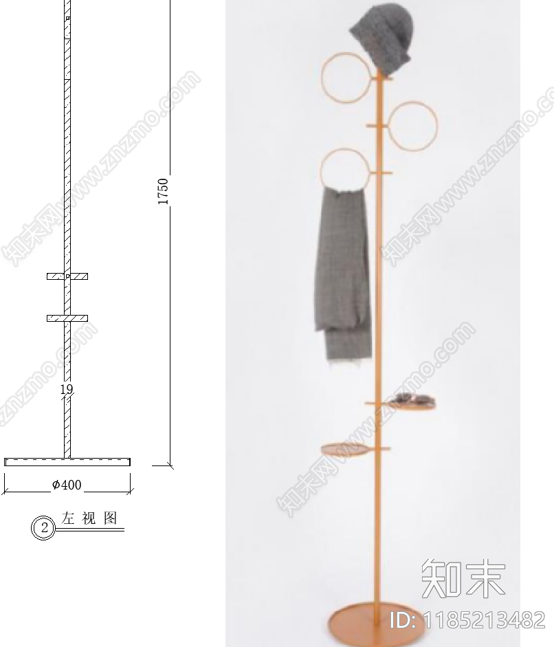 轻奢柜子cad施工图下载【ID:1185213482】