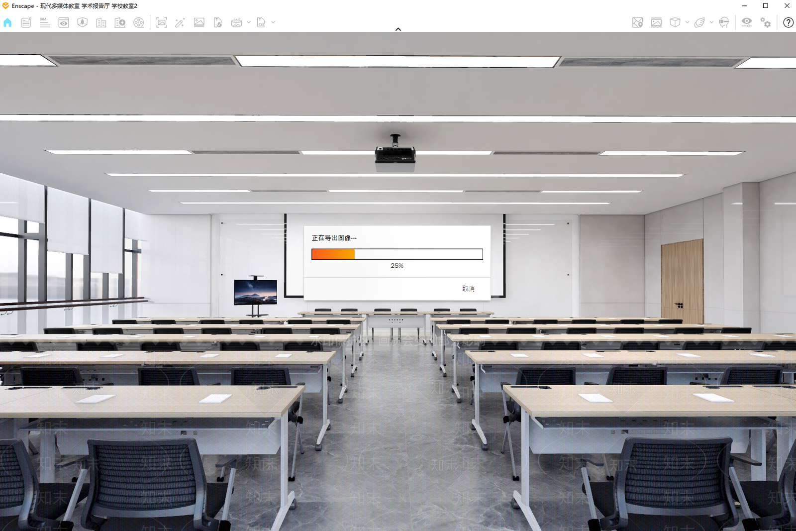 现代教室SU模型下载【ID:1185213742】