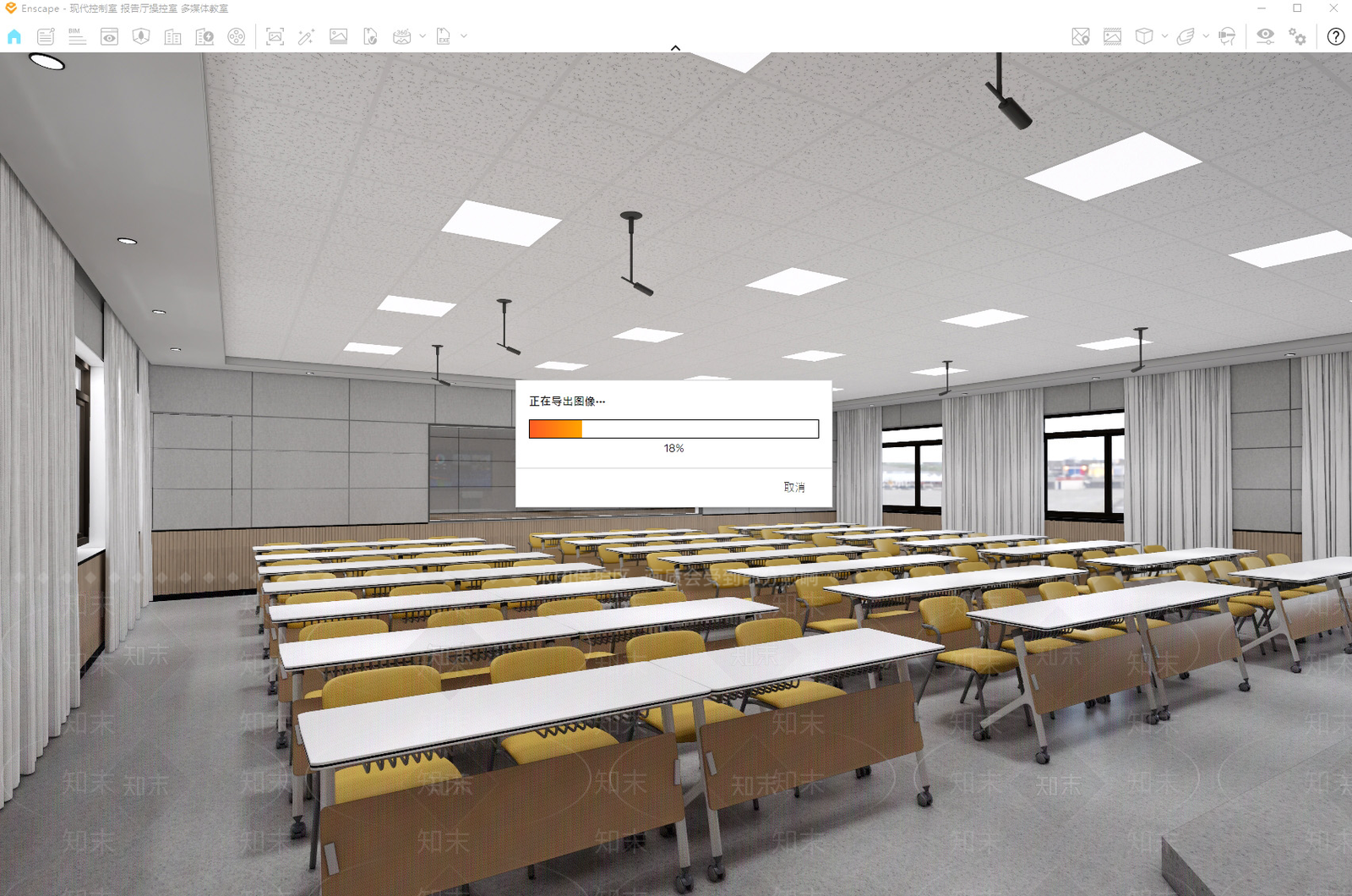 现代教室SU模型下载【ID:1185214518】