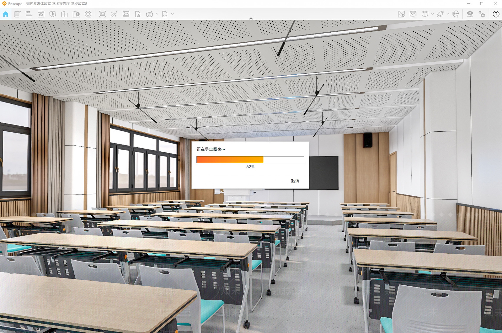 现代教室SU模型下载【ID:1185214903】