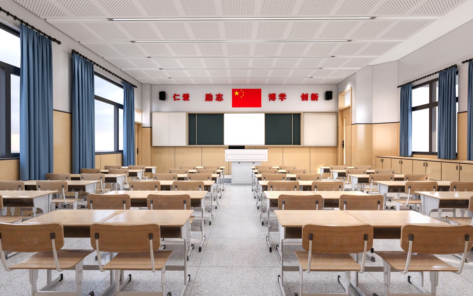 现代教室SU模型下载【ID:1185215124】