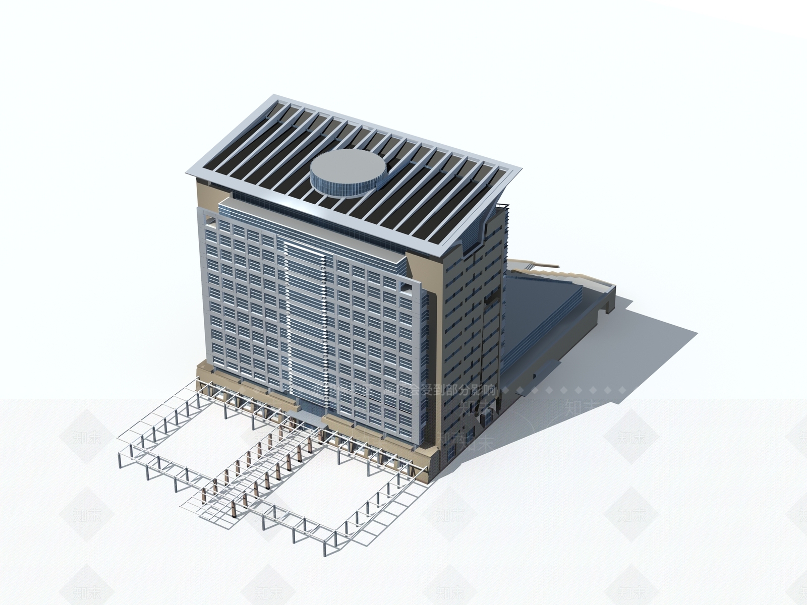 现代商业街3D模型下载【ID:1185527668】