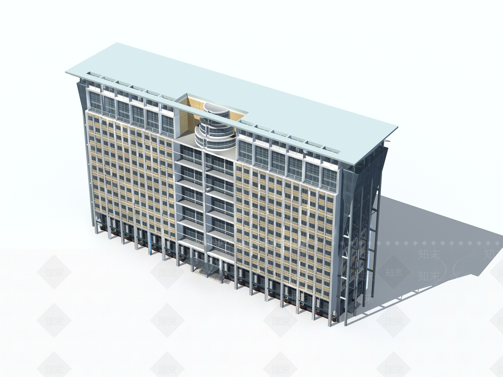 现代商业街3D模型下载【ID:1185527637】