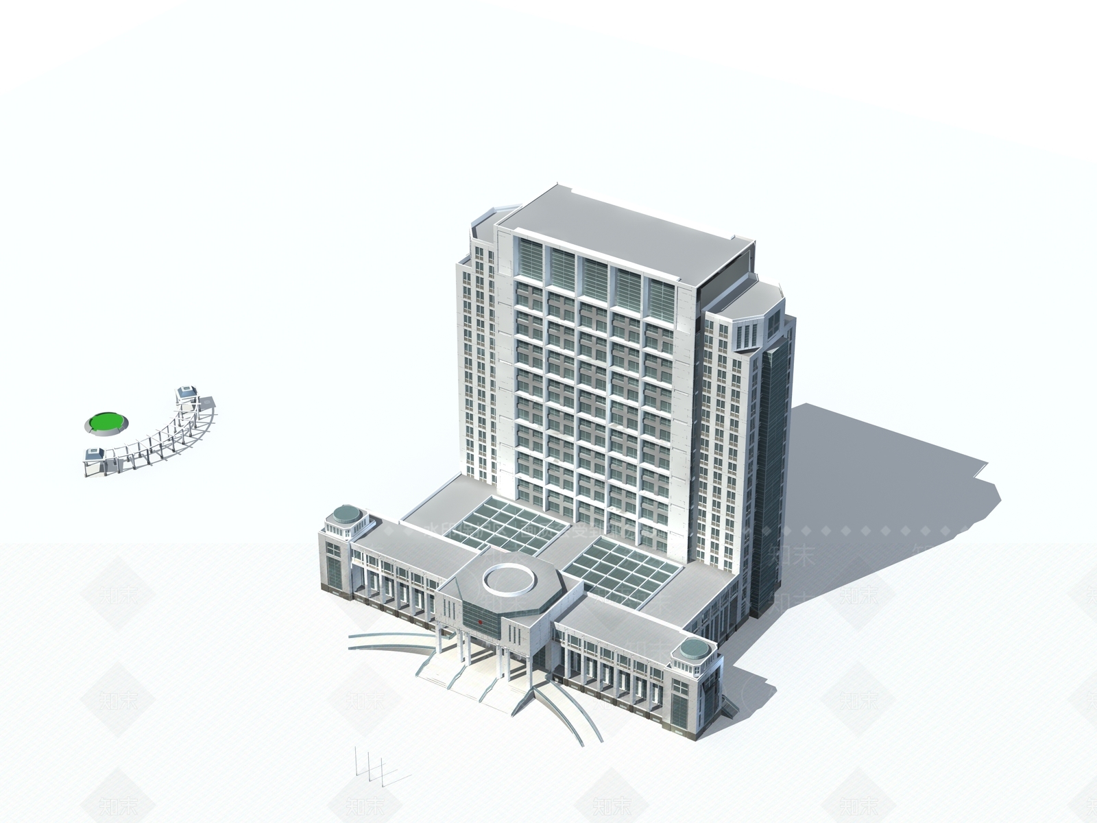 现代商业街3D模型下载【ID:1185538470】