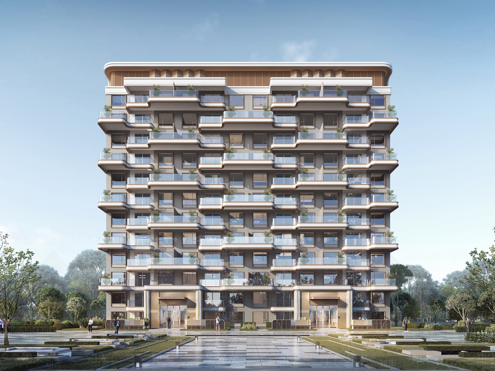 现代高层住宅SU模型下载【ID:1185222502】