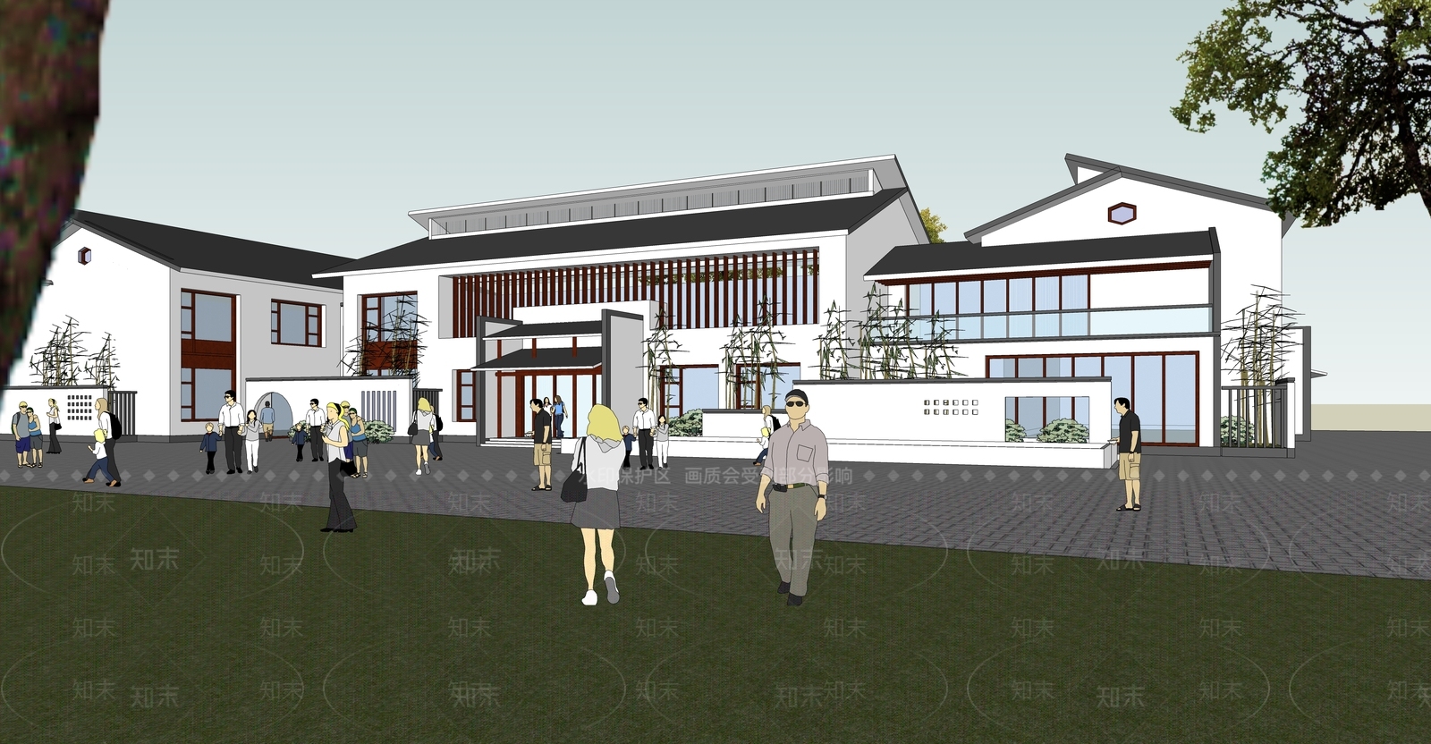 中式其他商业建筑SU模型下载【ID:1185226777】