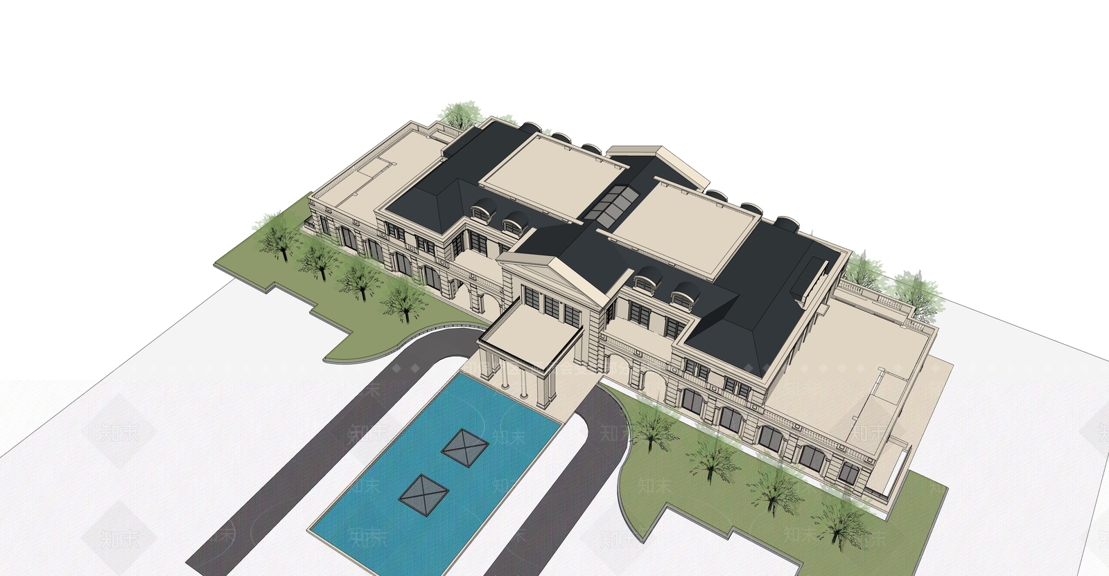 法式其他商业建筑SU模型下载【ID:1185227183】