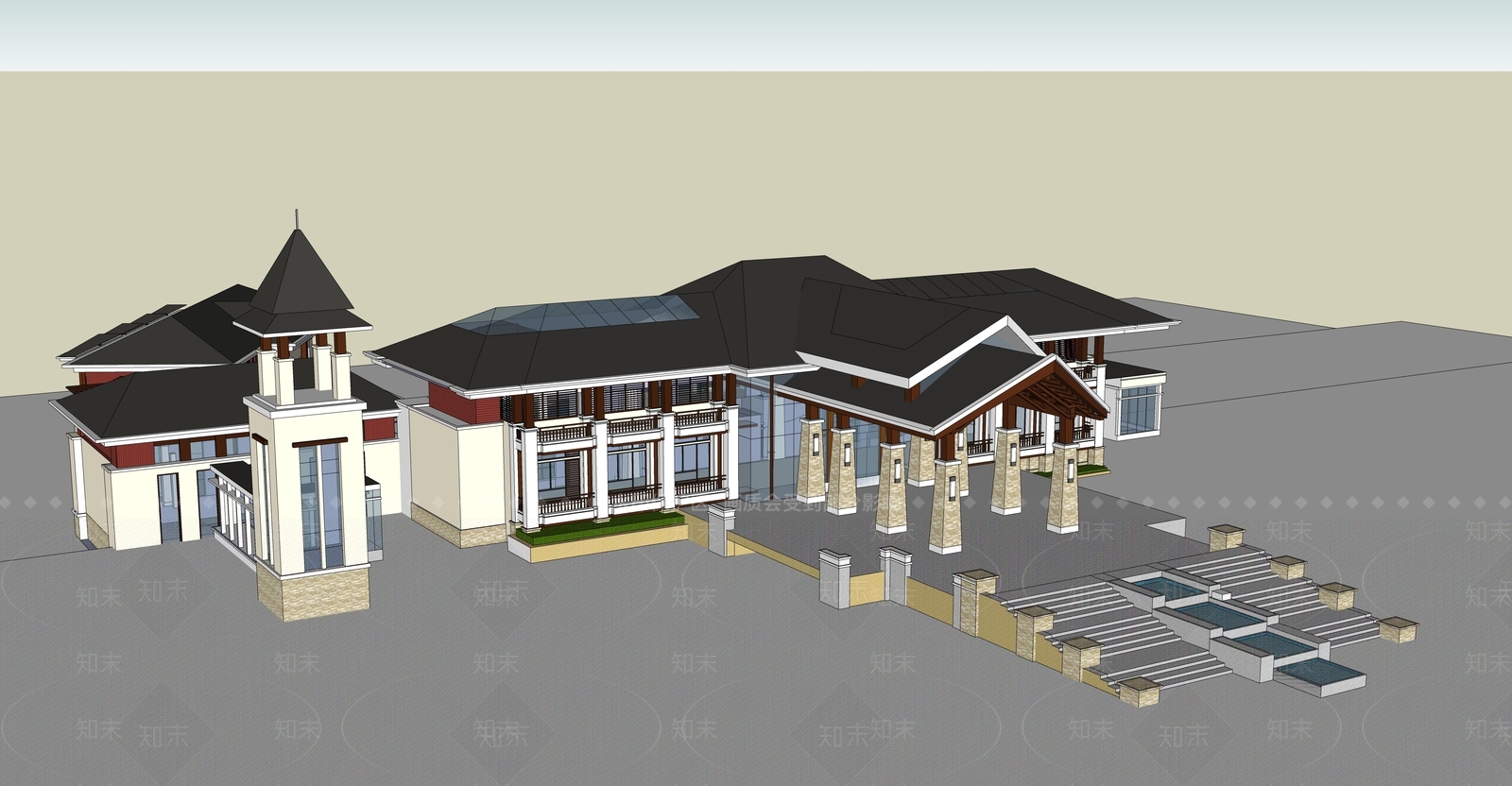 现代其他商业建筑SU模型下载【ID:1185227685】