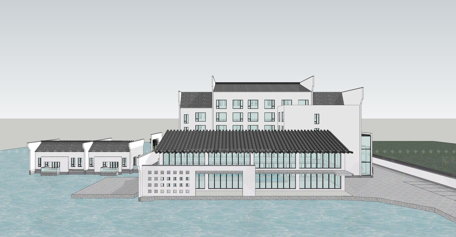 新中式其他商业建筑SU模型下载【ID:1185228152】