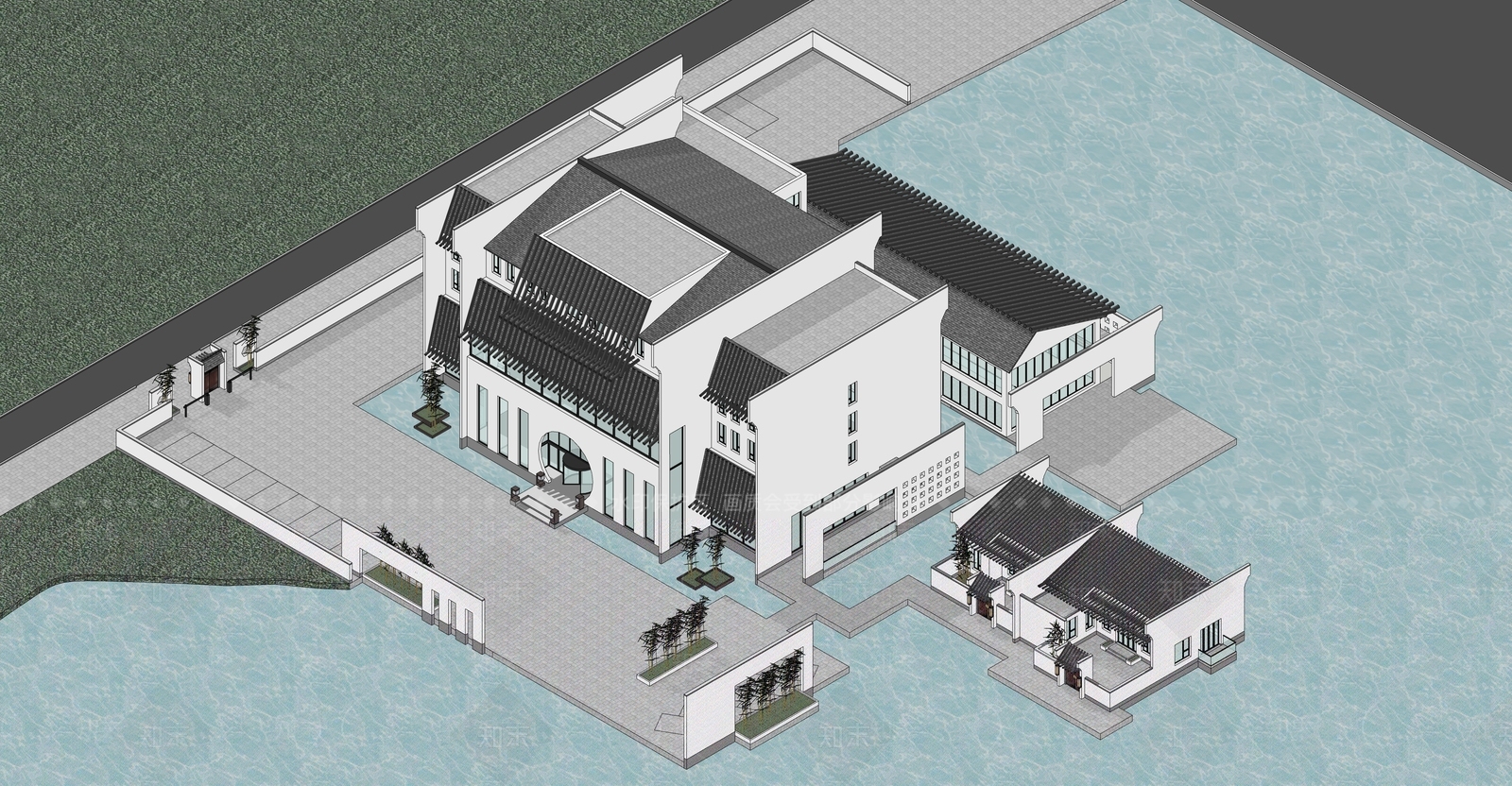 新中式其他商业建筑SU模型下载【ID:1185228152】
