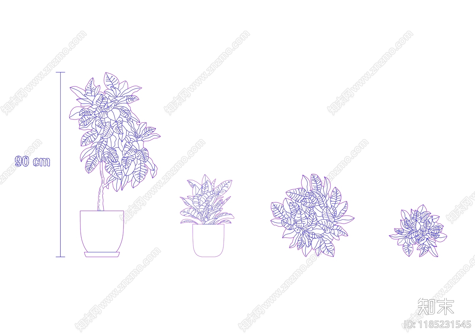 现代综合植物图库cad施工图下载【ID:1185231545】