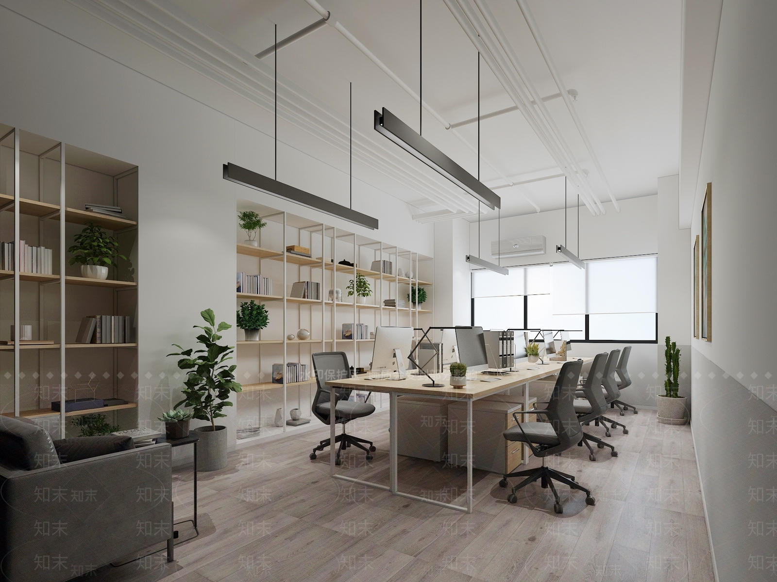现代办公大厅3D模型下载【ID:1185247773】