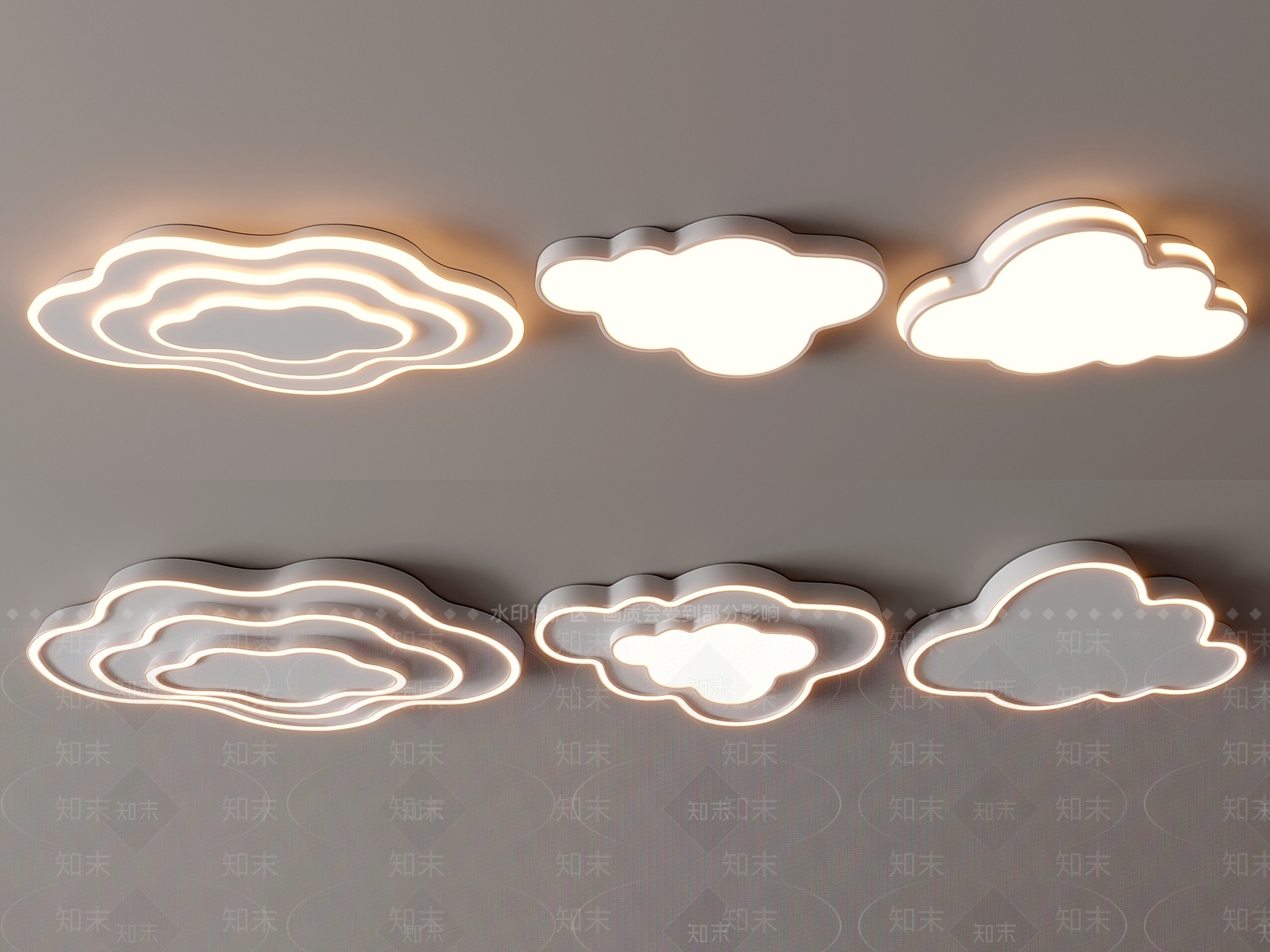 现代灯具组合3D模型下载【ID:1185254949】
