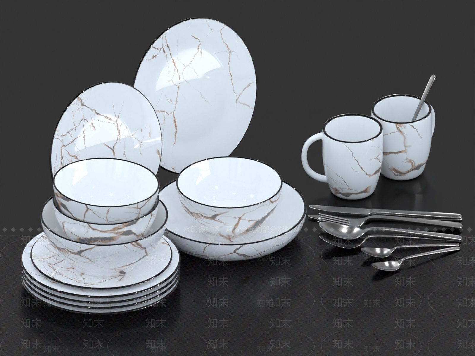 餐具3D模型下载【ID:1185257256】
