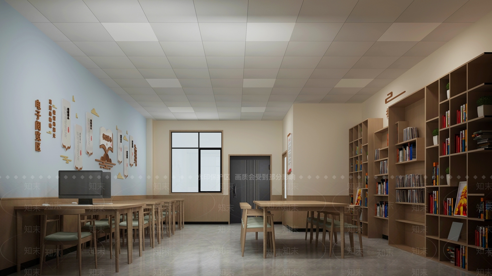 现代图书馆3D模型下载【ID:1185264848】
