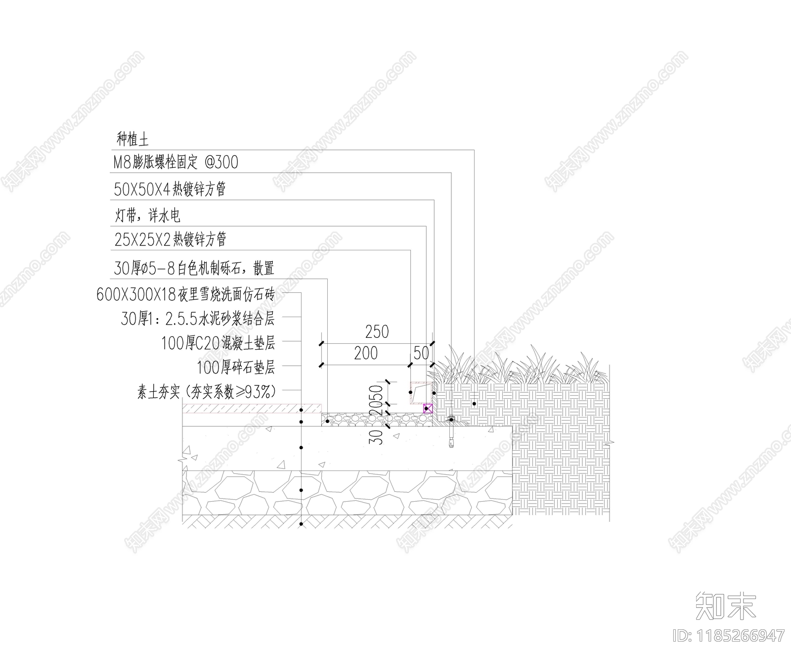现代庭院cad施工图下载【ID:1185266947】