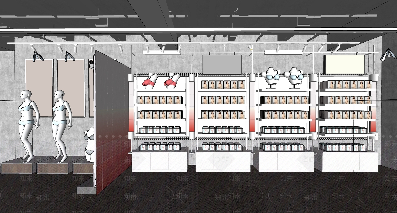 现代简约服装店SU模型下载【ID:1185268913】