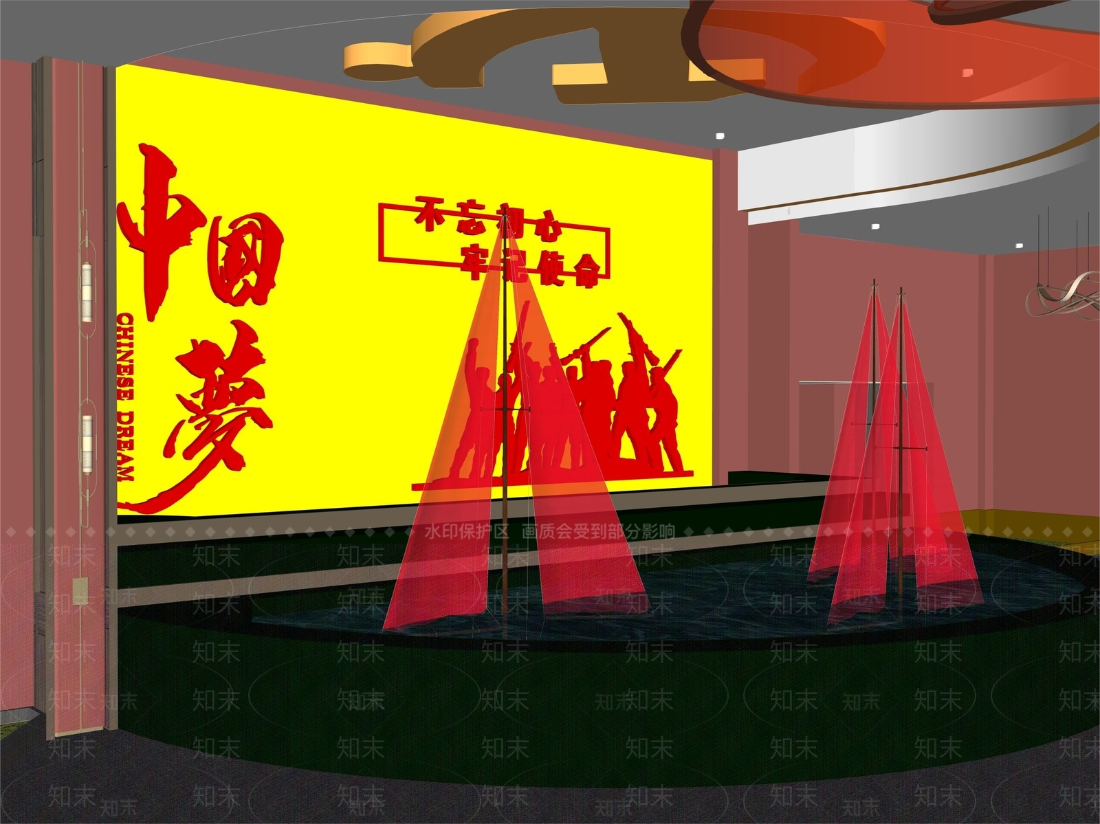 现代酒店大堂SU模型下载【ID:1185268857】