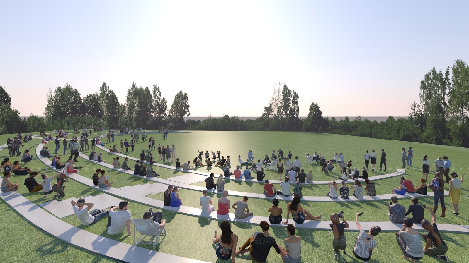 现代广场景观3D模型下载【ID:1185275365】