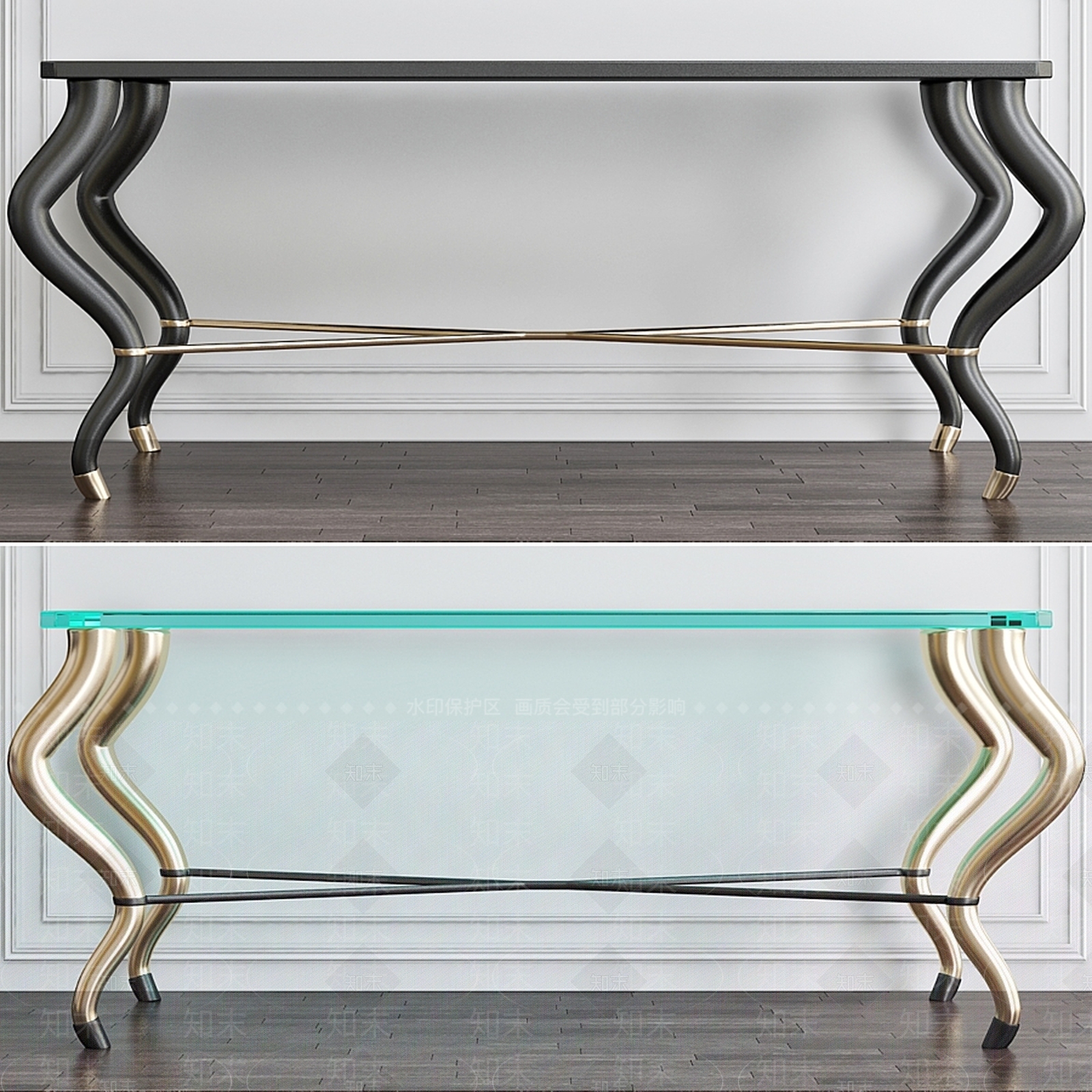 现代控制台桌3D模型下载【ID:1185279137】