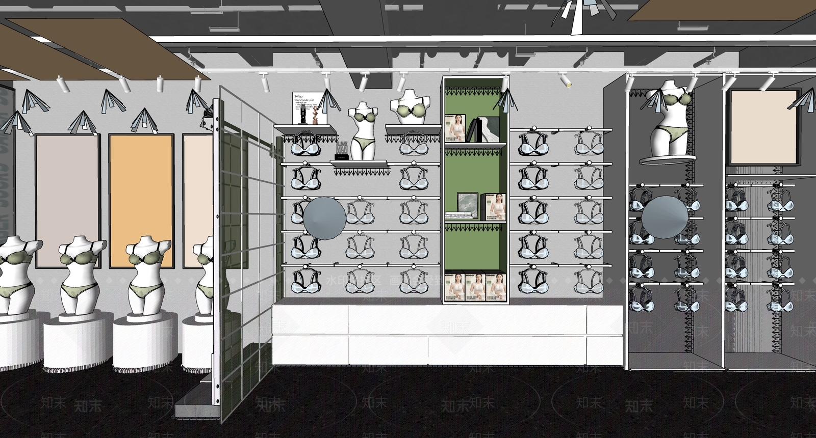 现代简约服装店SU模型下载【ID:1185281427】