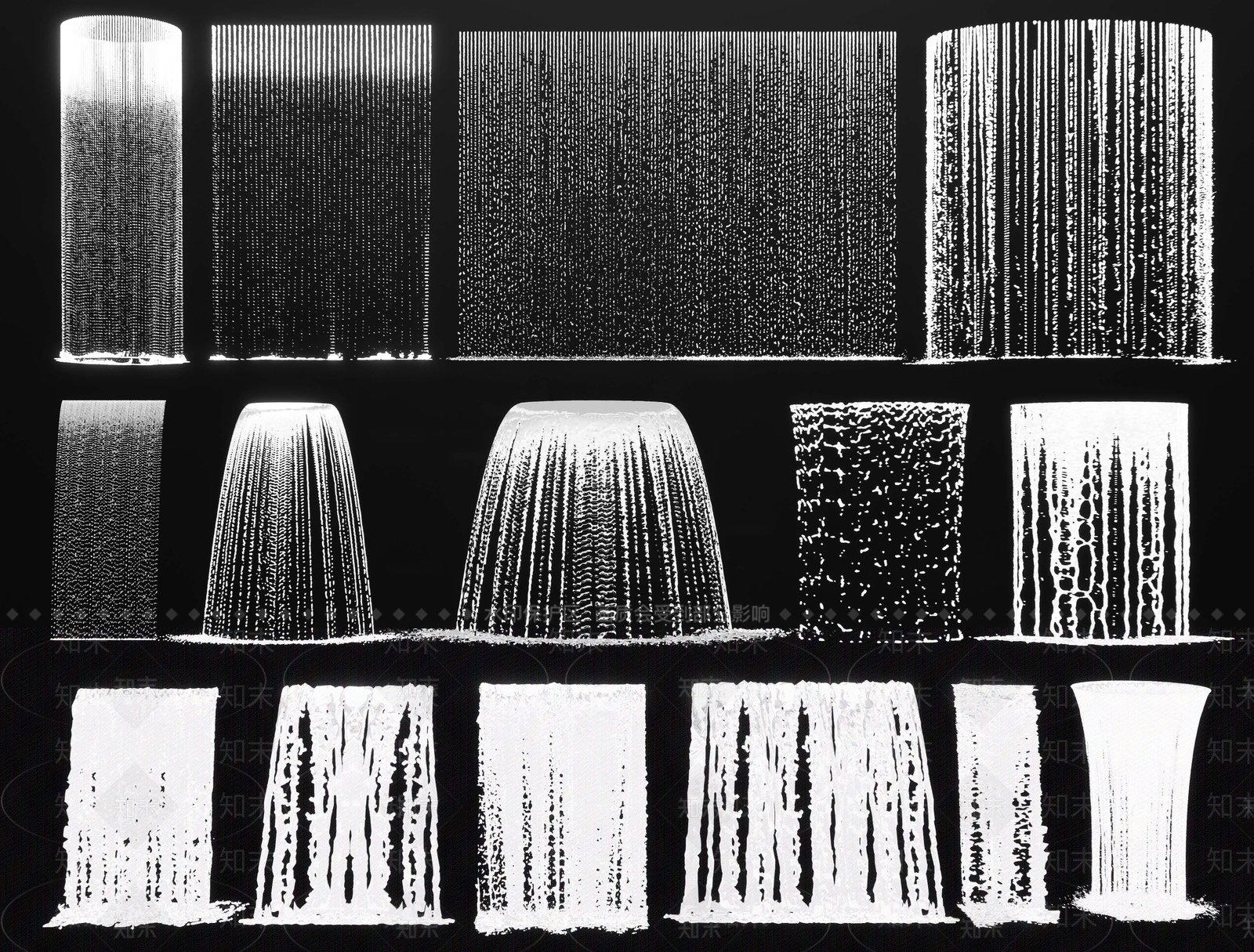 现代水幕墙3D模型下载【ID:1185285342】