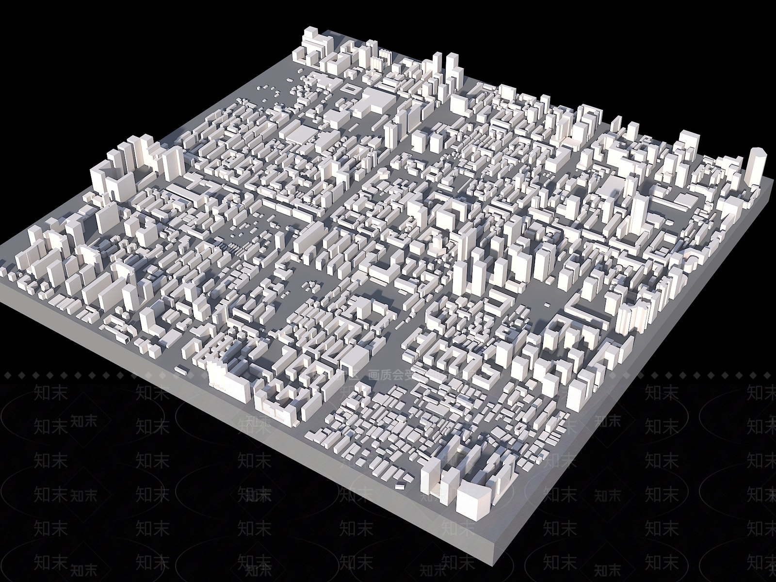 现代鸟瞰规划3D模型下载【ID:1185285389】