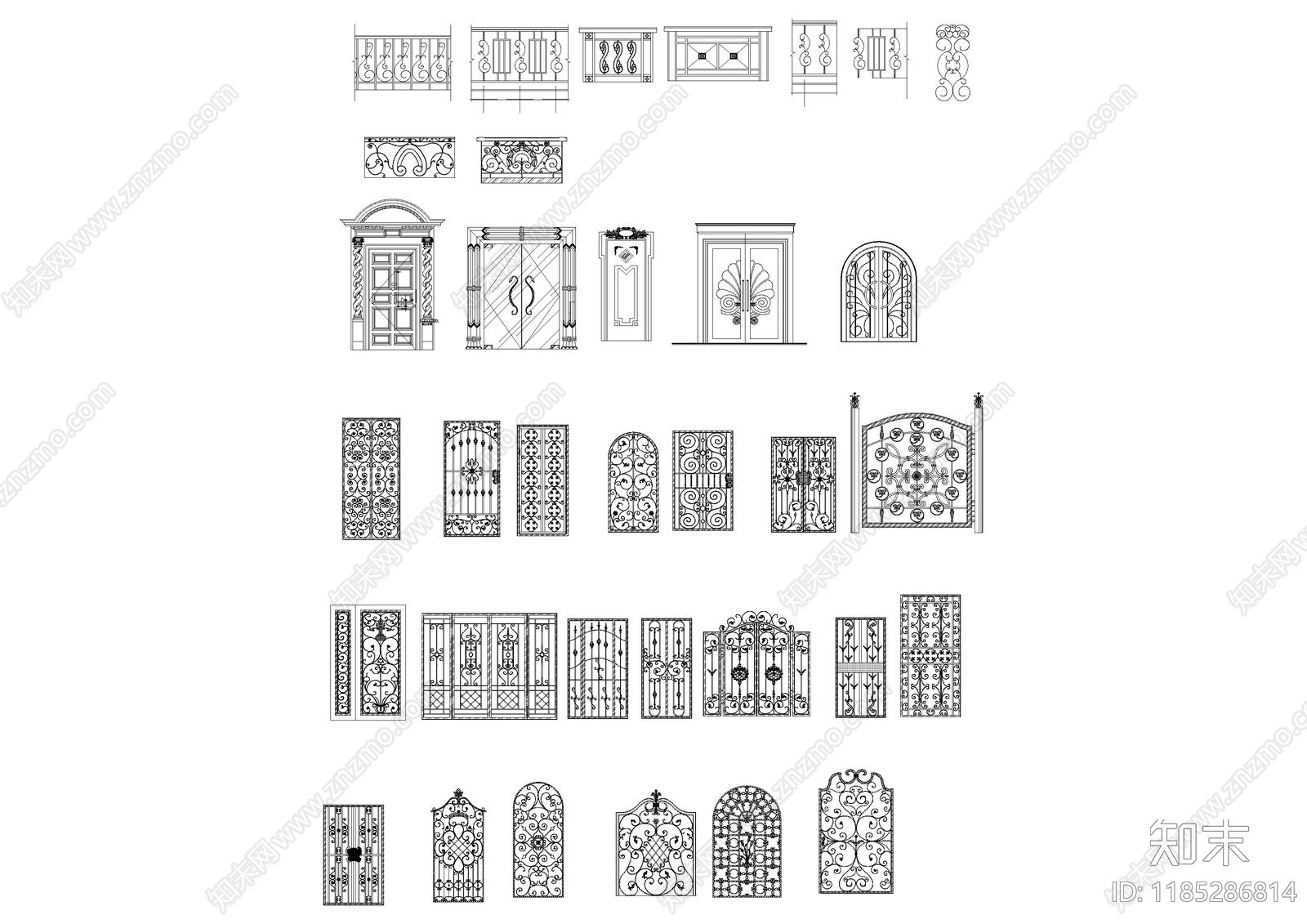 新中式中式门节点施工图下载【ID:1185286814】