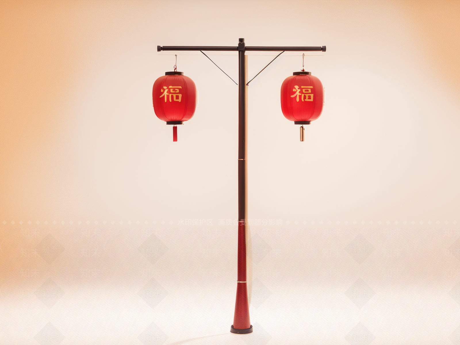 中式路灯SU模型下载【ID:1185290652】