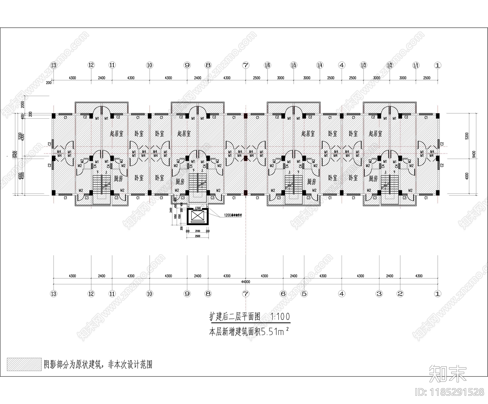 现代住宅楼建筑cad施工图下载【ID:1185291528】