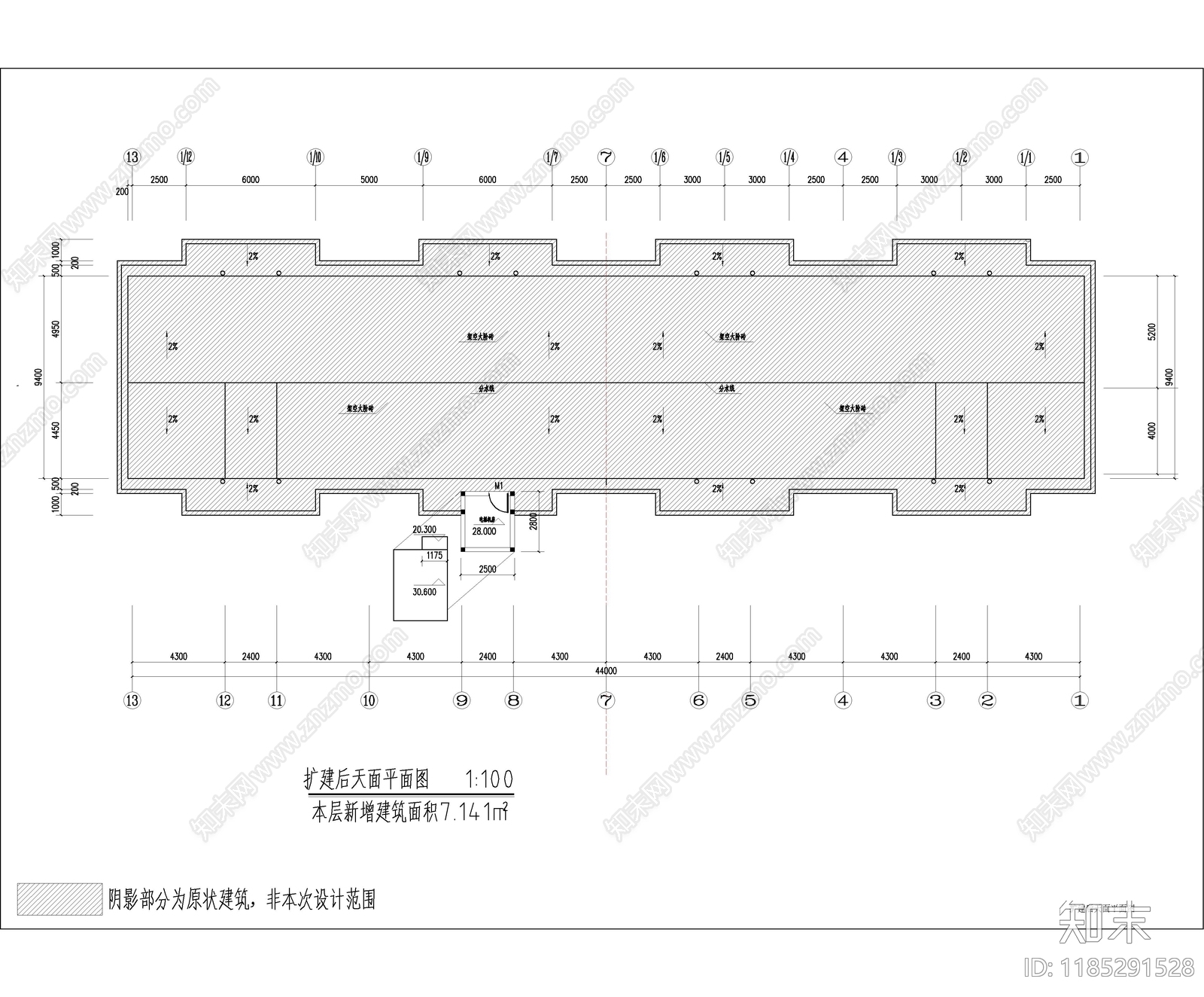 现代住宅楼建筑cad施工图下载【ID:1185291528】