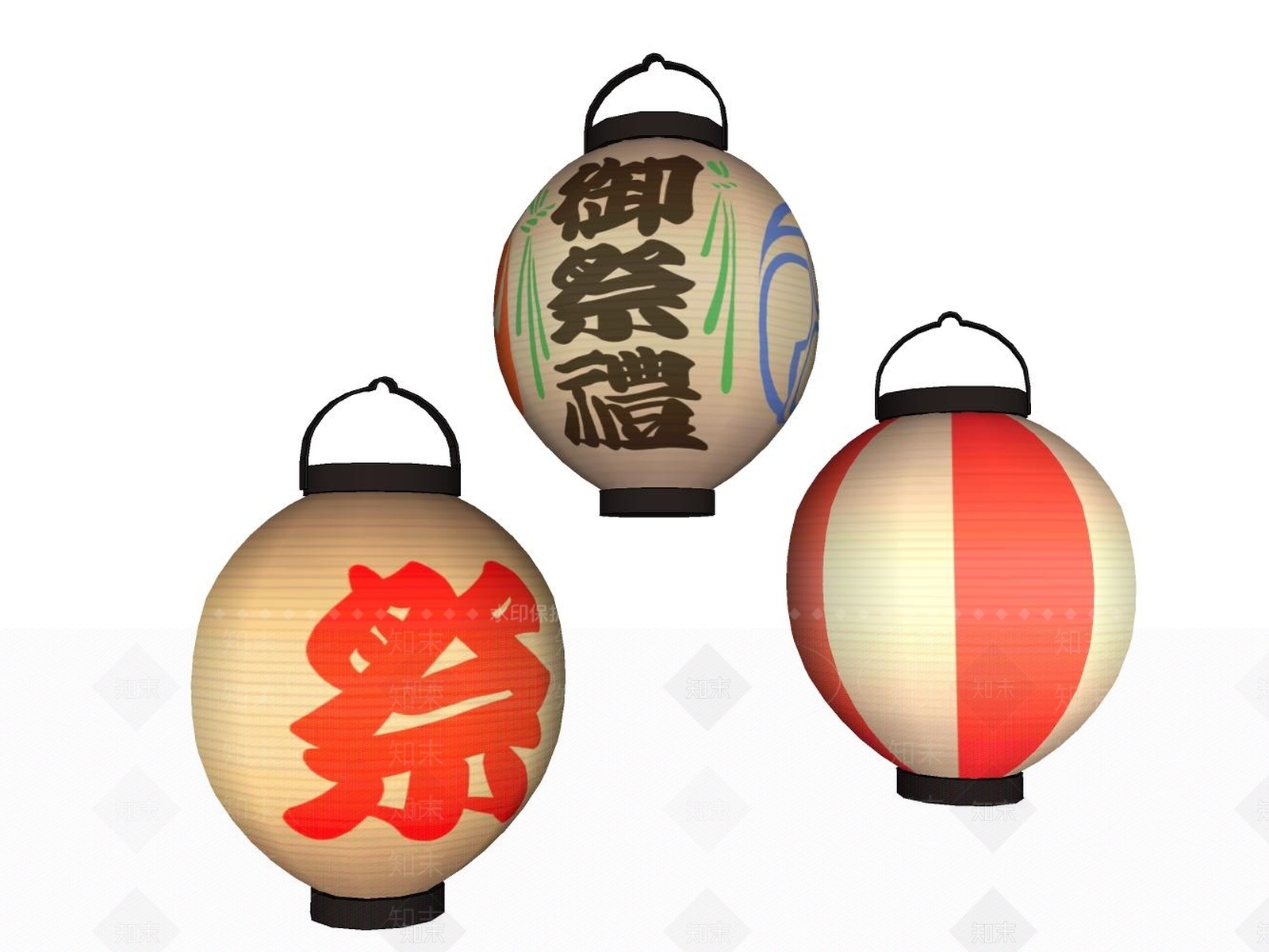 中式灯笼SU模型下载【ID:1185293093】