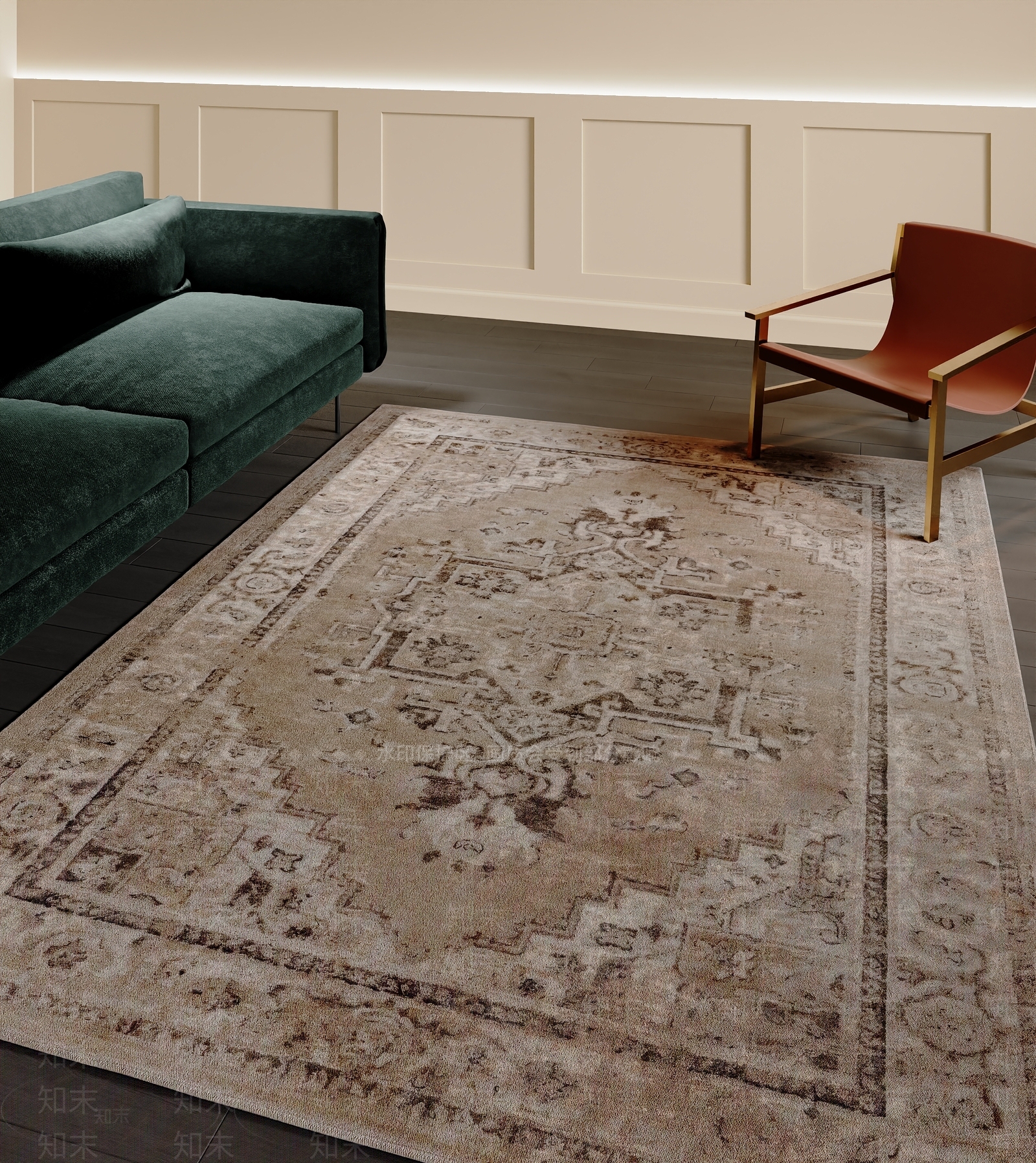 美式欧式地毯3D模型下载【ID:1185293400】