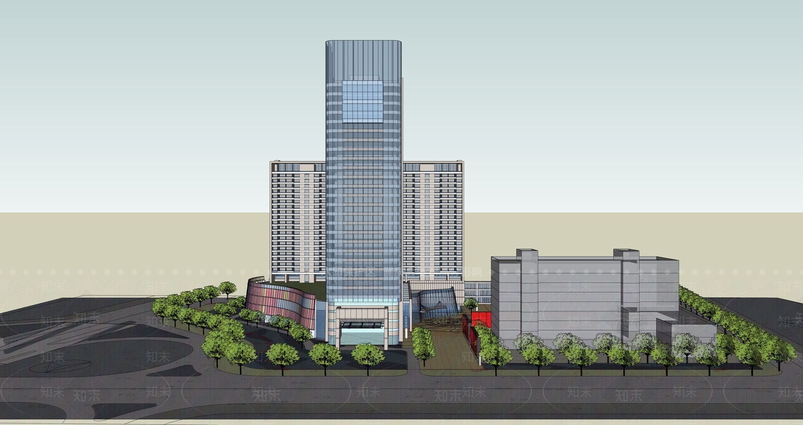 现代商场建筑SU模型下载【ID:1185296681】