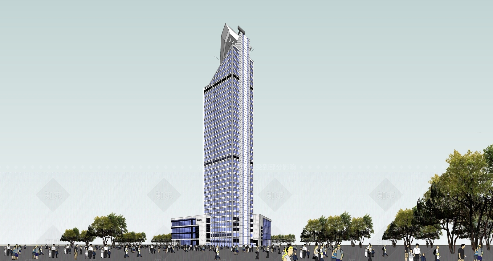 现代商场建筑SU模型下载【ID:1185296857】