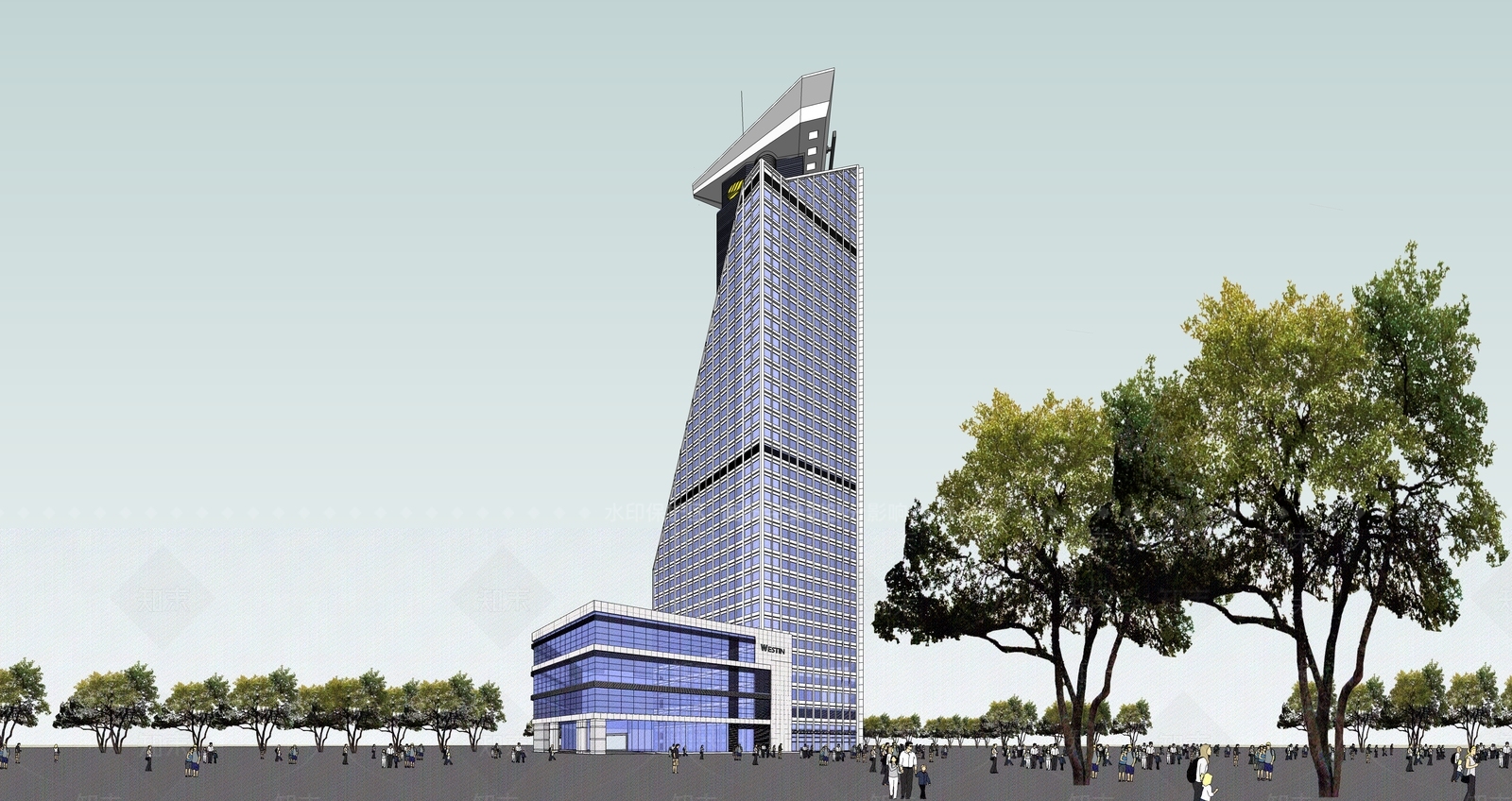 现代商场建筑SU模型下载【ID:1185296857】