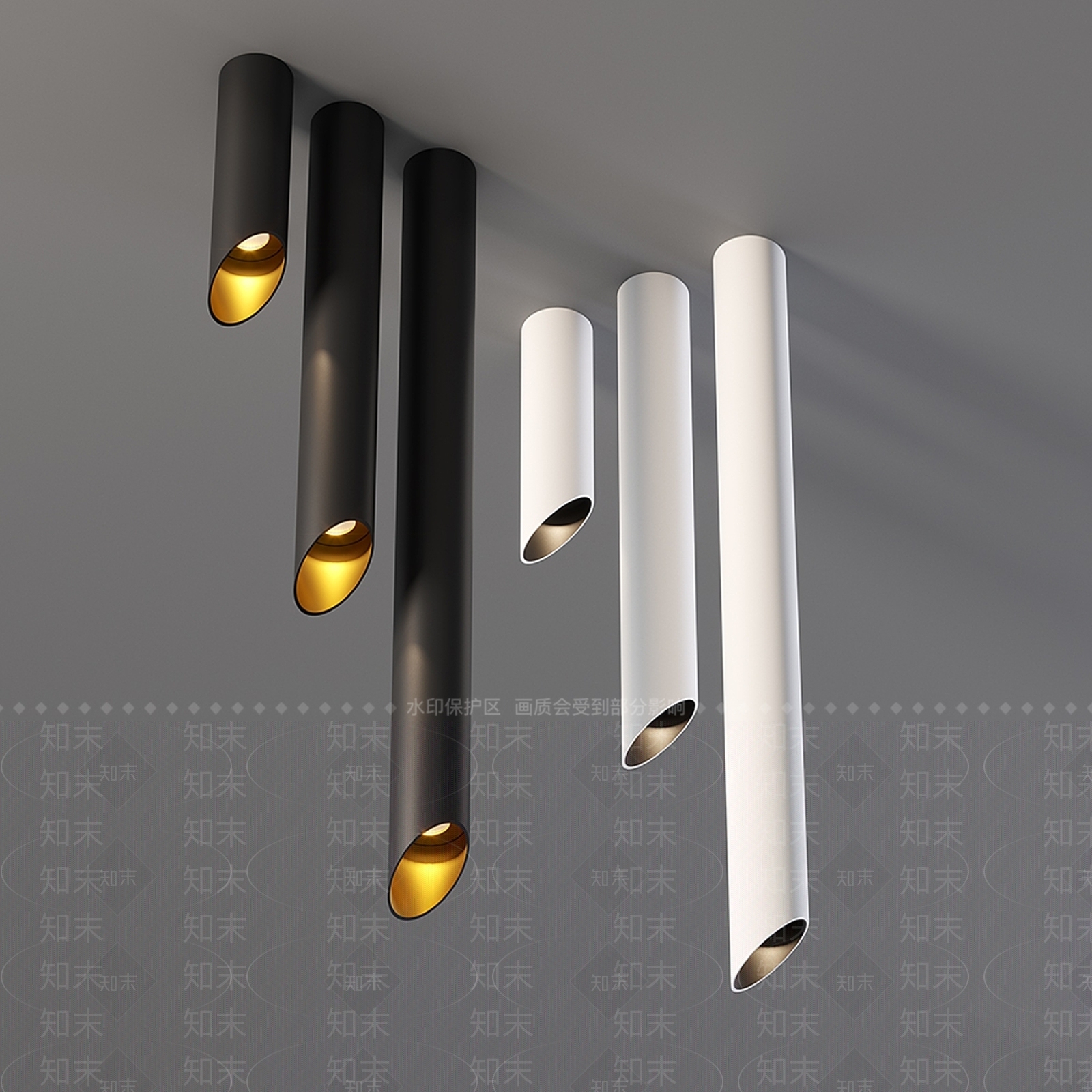 筒灯射灯组合3D模型下载【ID:1185297297】