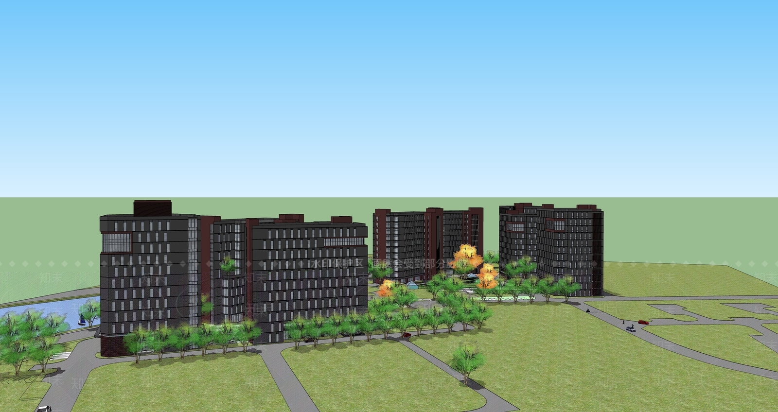 现代商场建筑SU模型下载【ID:1185297455】