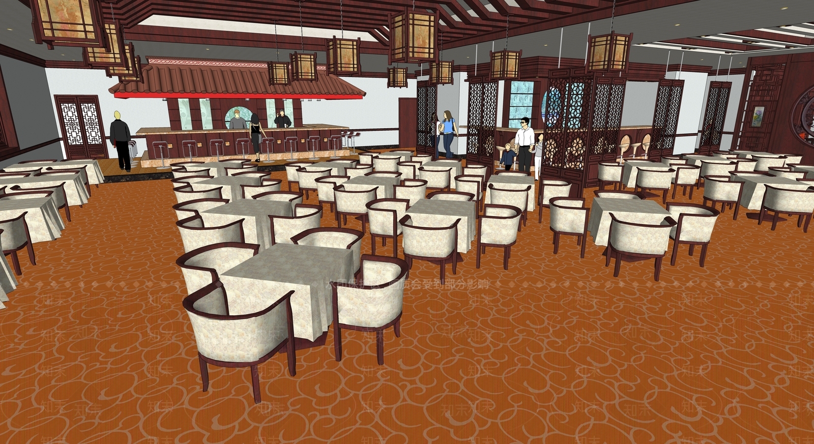 中式中餐厅SU模型下载【ID:1185297542】