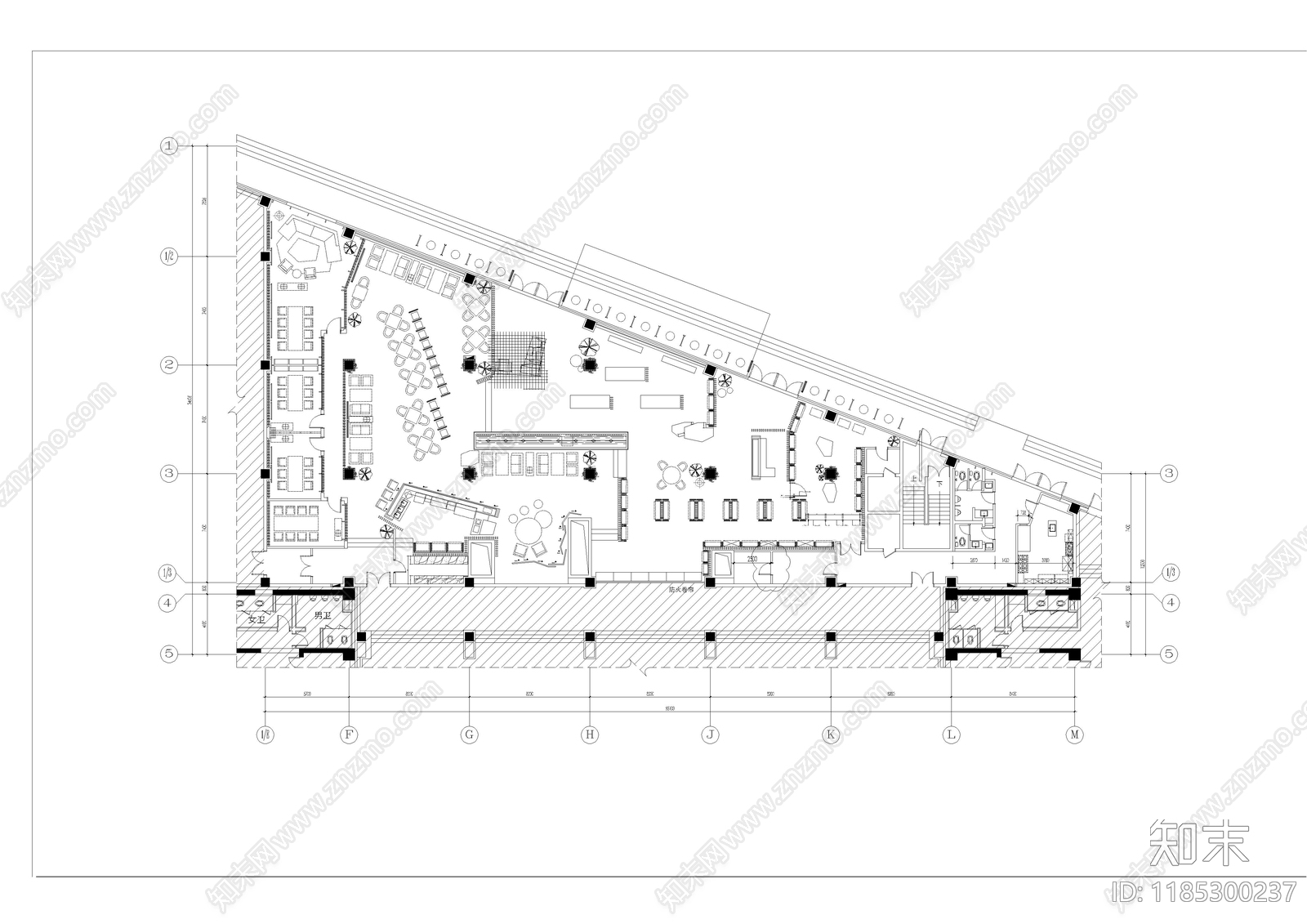 现代新中式咖啡厅施工图下载【ID:1185300237】