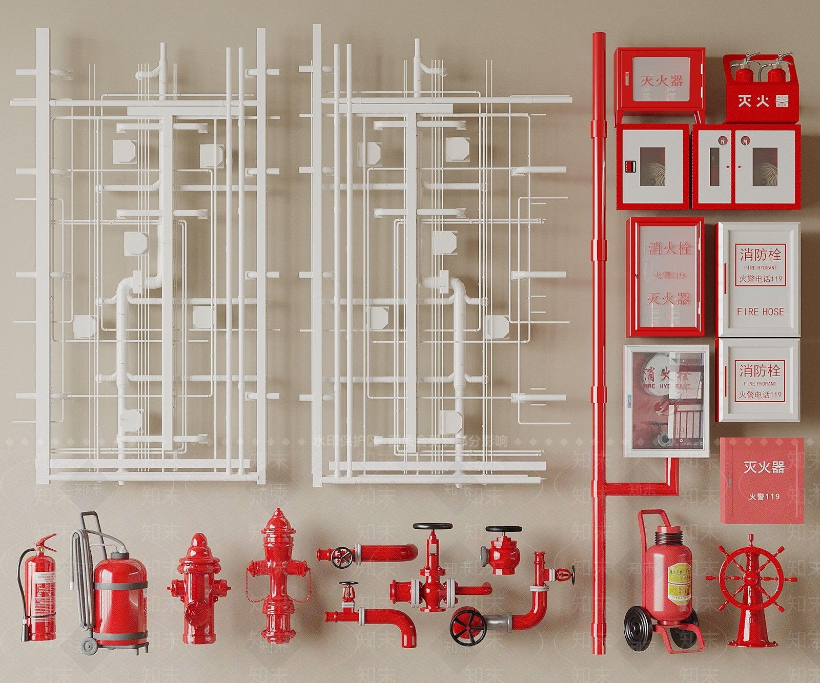 安全设施3D模型下载【ID:1185300518】