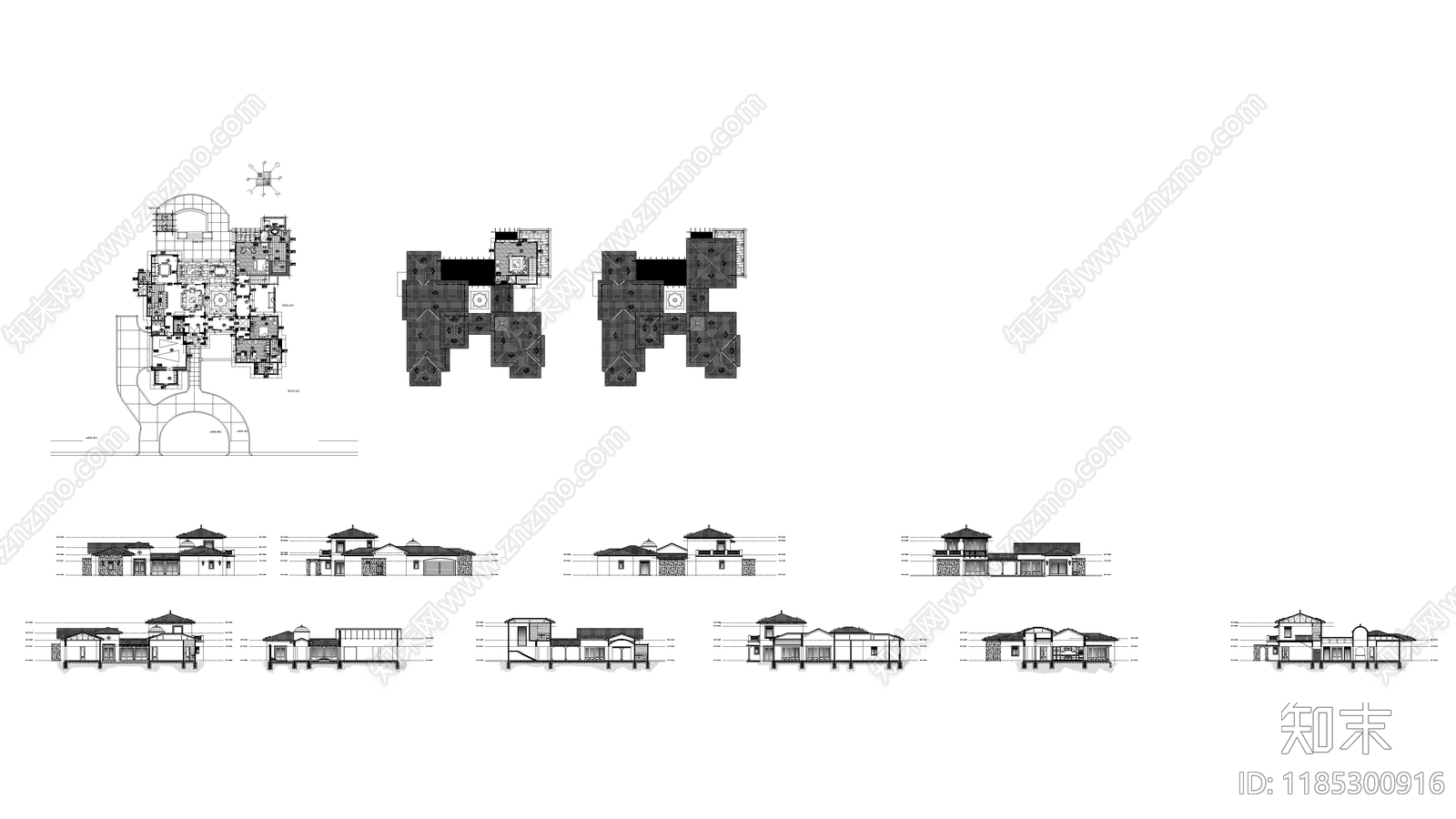 现代住宅楼建筑施工图下载【ID:1185300916】