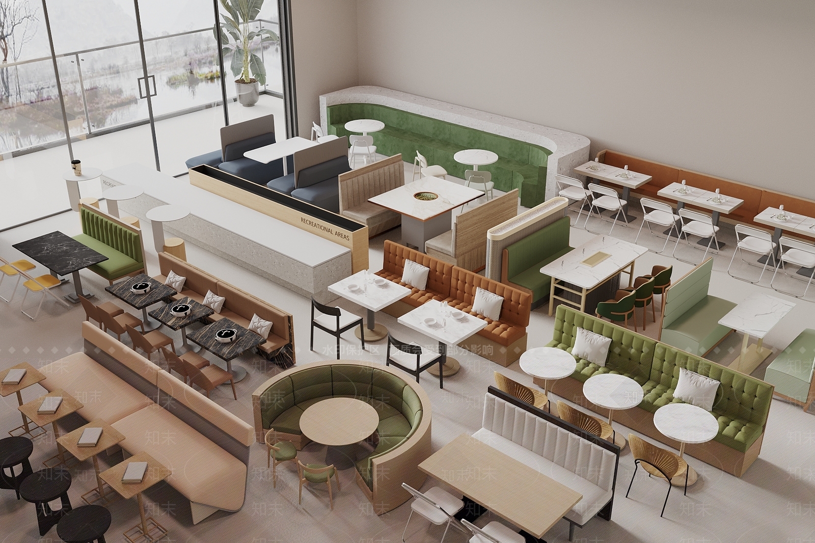 现代卡座沙发3D模型下载【ID:1185300872】