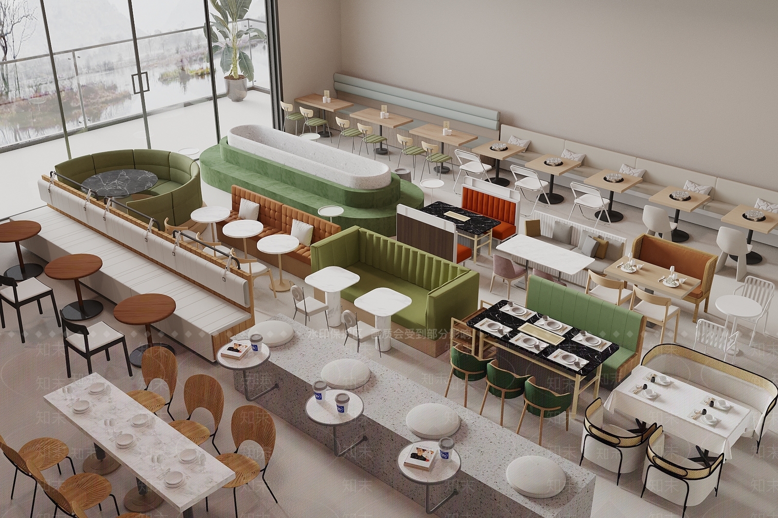 现代卡座沙发3D模型下载【ID:1185300893】