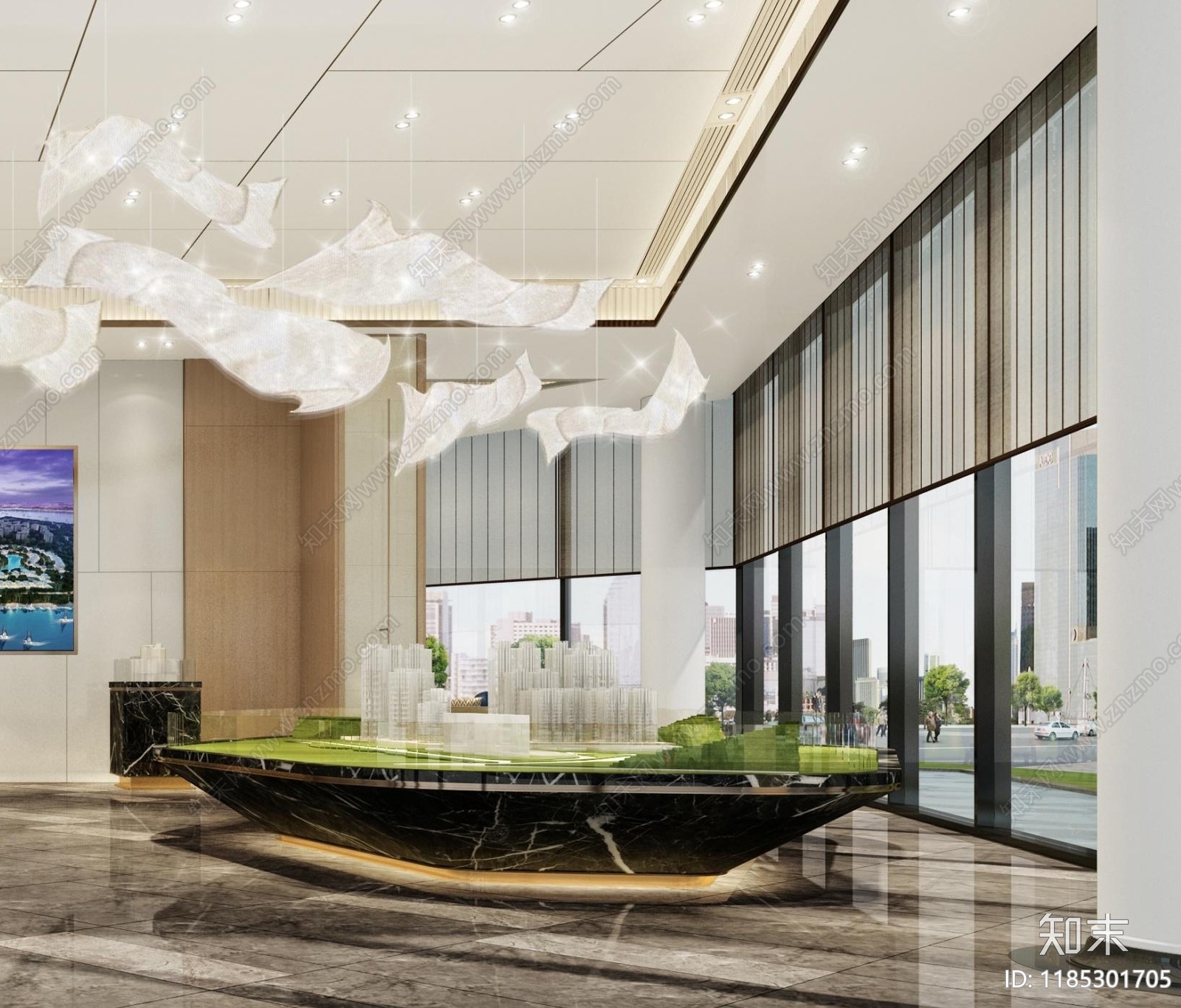 现代售楼处cad施工图下载【ID:1185301705】